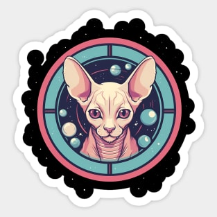 Sphynx Cat Xmas Ornament, Love Cats Sticker